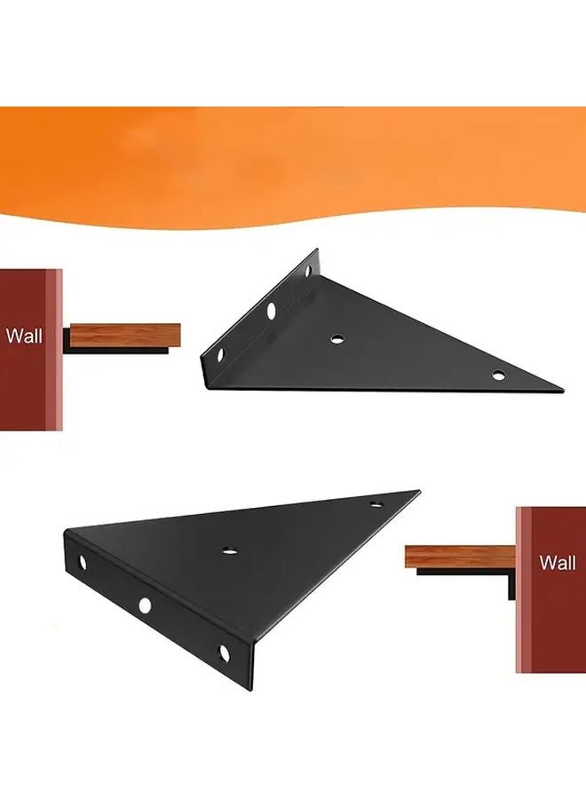 2 Pack Triangle Shelf Brackets Kitchen Wall Mounted Floating Board Storage Rack - Image 1