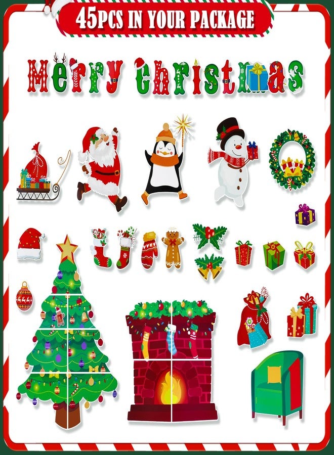 Konsait Christmas Decorations Set, 45 Pcs Tree Fireplace Cutouts - Classroom & Home Office Bulletin Board - Image 3