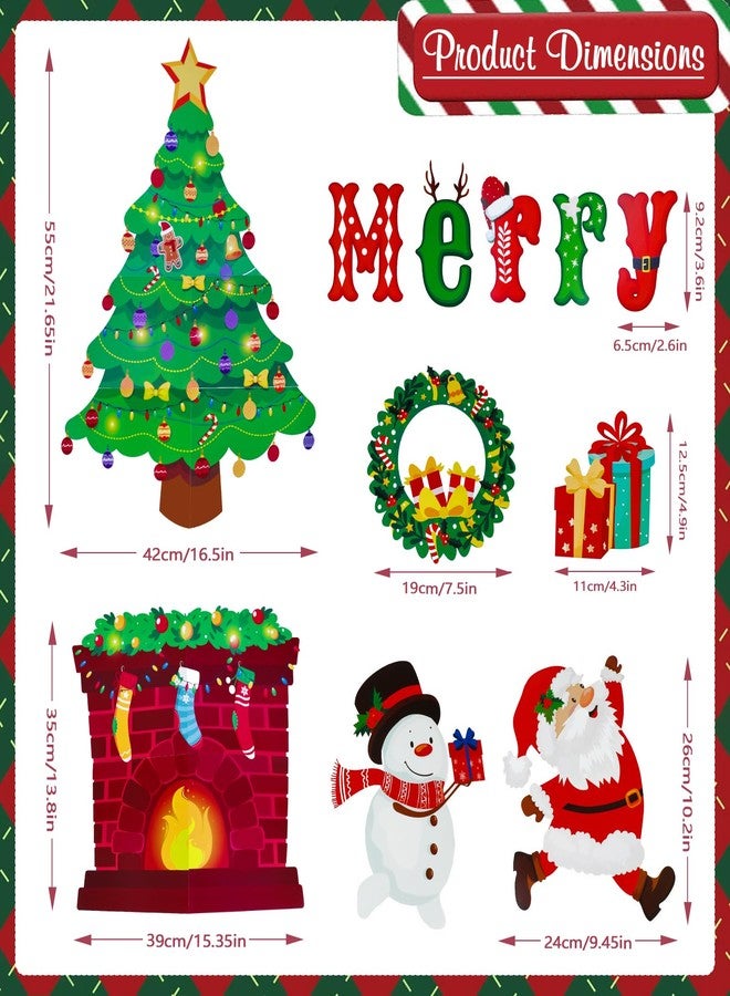 Konsait Christmas Decorations Set, 45 Pcs Tree Fireplace Cutouts - Classroom & Home Office Bulletin Board - Image 2
