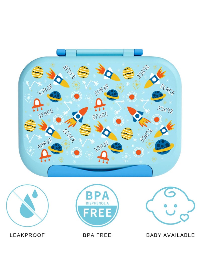 LKTOCAFT Lunch Box For Kids, Lunch Box And Water Bottle With Bag, Bento Lunch Box For School, Leak-Proof 3 Practical Compartments And 2 Removable Compartment, Microwave And Dishwasher Safe, Blue  - Image 5