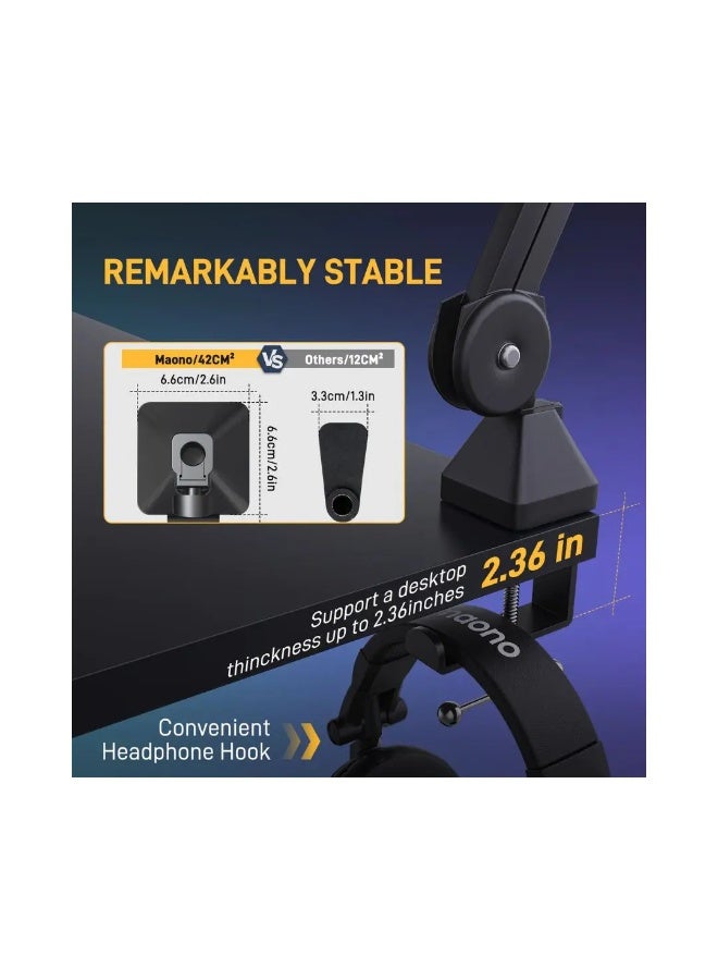 Maono BA37 Microphone Suspension Boom Arm Stand - Image 2