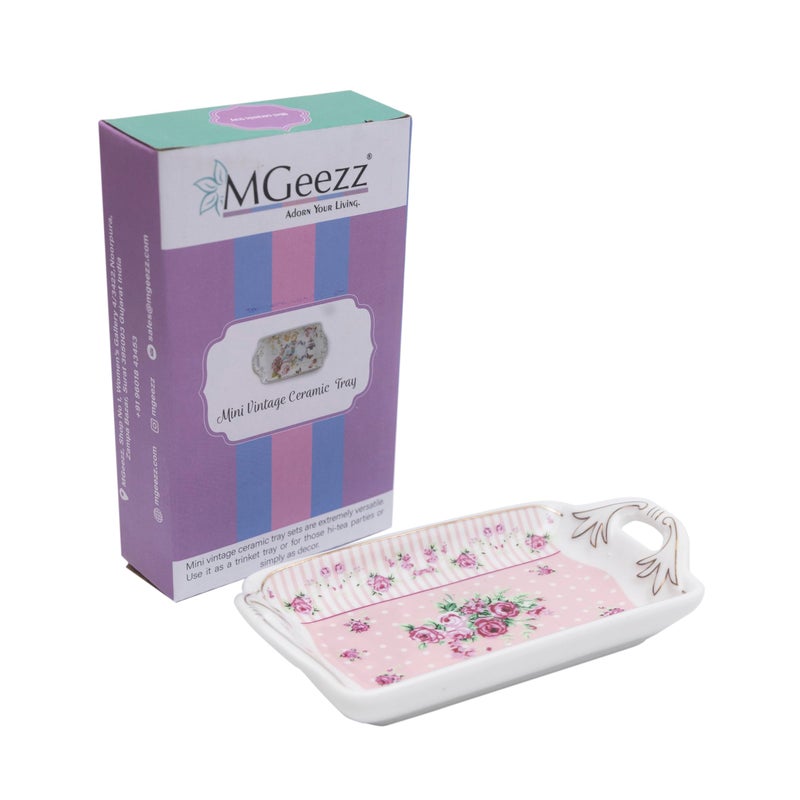MGeezz Mini Ceramic Serving Tray For Home, Kitchen, Restaurant, Office Organizer, Dining Table, Premium Serving Trays, Multipurpose Rectangular Serving, Perfect for Hosting Guests at Home and Hotels(9706-1) - Image 3