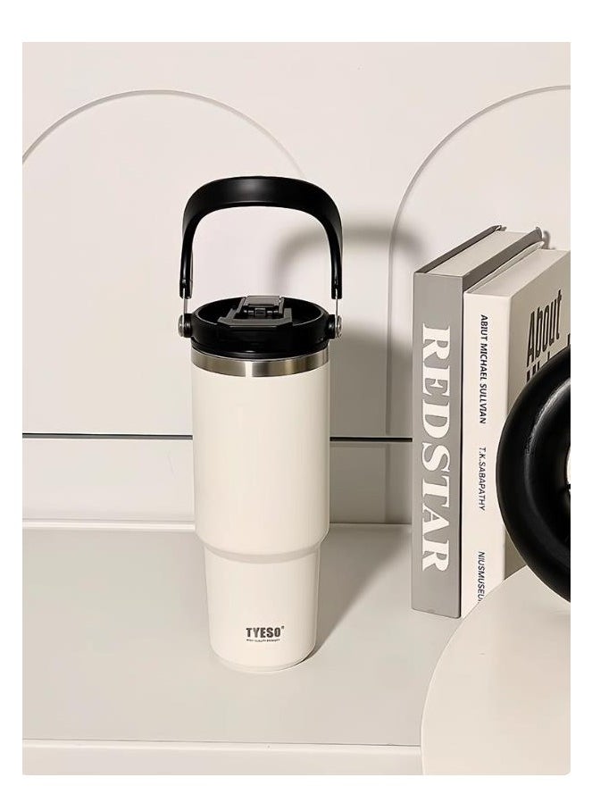 Generic - Insulated Cup, Cold Insulated Ice Cream Cup, 900mL Large Capacity Cup, Double Drinking Straw Water Cup - Image 1