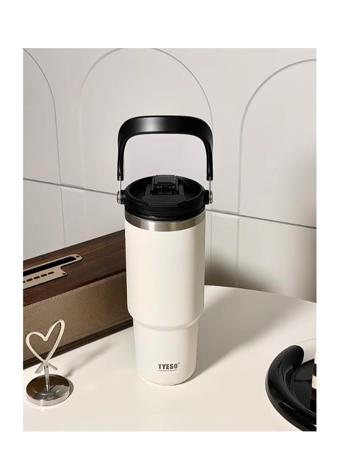 Generic - Insulated Cup, Cold Insulated Ice Cream Cup, 900mL Large Capacity Cup, Double Drinking Straw Water Cup - Image 1