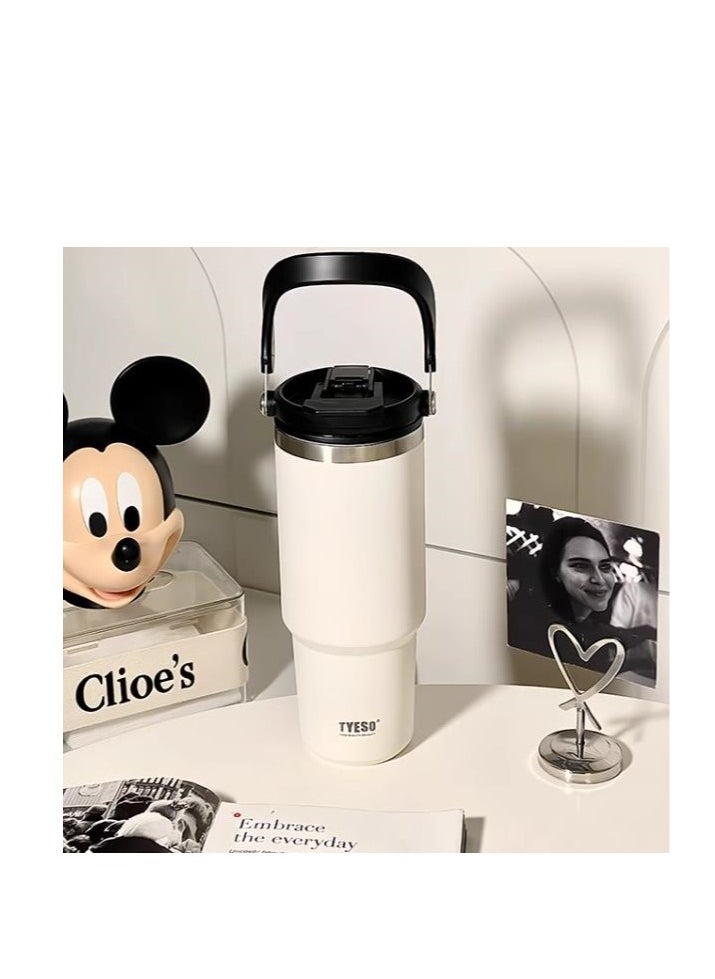 Generic - Insulated Cup, Cold Insulated Ice Cream Cup, 900mL Large Capacity Cup, Double Drinking Straw Water Cup - Image 1