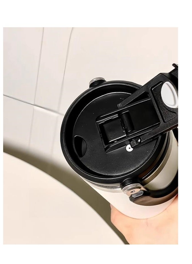 Generic - Insulated Cup, Cold Insulated Ice Cream Cup, 900mL Large Capacity Cup, Double Drinking Straw Water Cup - Image 1