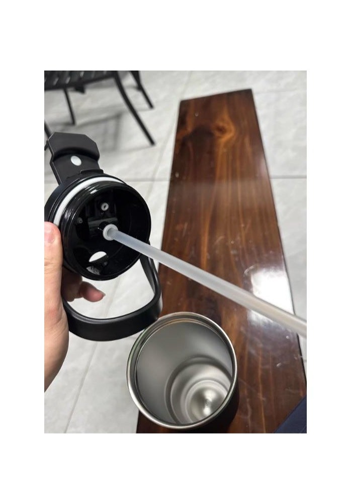 Generic - Insulated Cup, Cold Insulated Ice Cream Cup, 900mL Large Capacity Cup, Double Drinking Straw Water Cup - Image 1