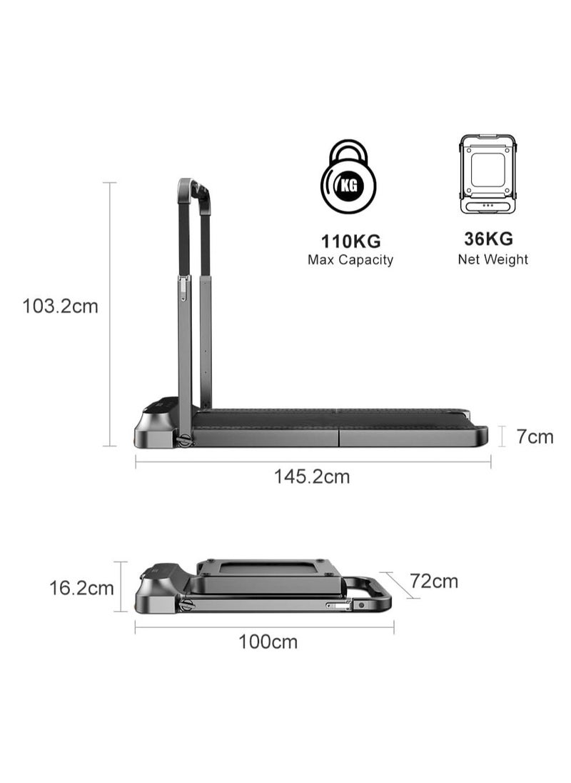 KINGSMITH - Walkingpad R2 Treadmill Running And Walking 2 In 1 Folding Treadmill Manual Automatic Modes Foldable Walking Pad Non-Slip Smart Lcd Display Fitness Equipment,Under Desk Treadmill - Image 1