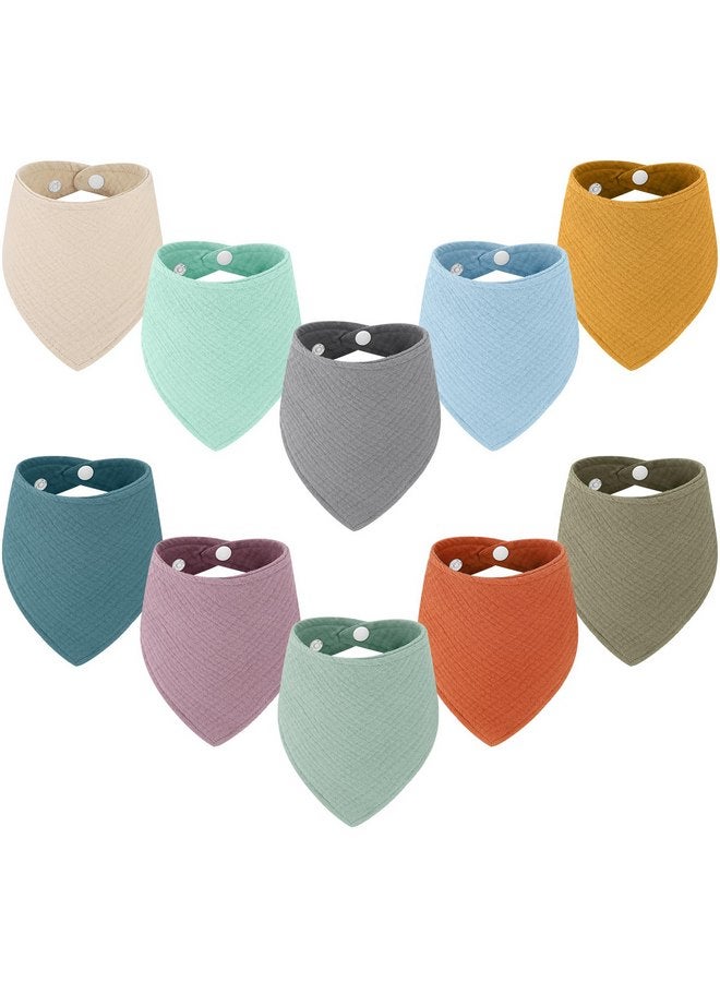 Accmor Muslin Baby Bibs 10 Pack Baby Bandana Drool Bibs 100% Cotton Baby Bibs for Teething and Drooling, Drool Bibs for Baby Girls Boys - Image 1