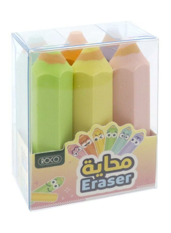 ROCO Rubber Eraser Pencil in Pet Box Assorted Color - Image 3