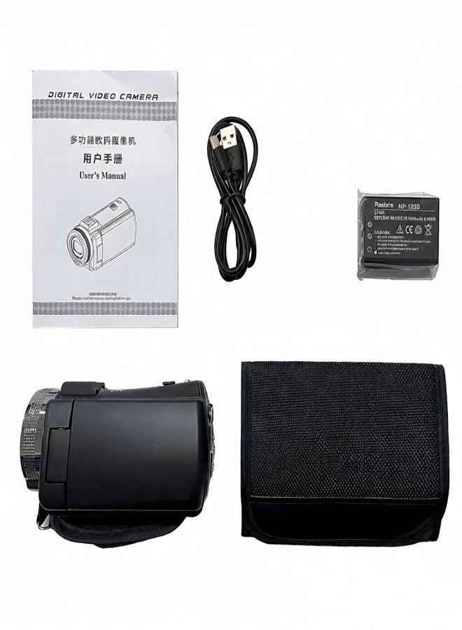 V12 1080P Full HD 16X Digital Zoom Recording Video Camera Portable Camcorder with 3.0 Inch Rotatable LCD Screen Max. 30 Mega Pixels Support Night Vision Face Detection Face Beautification - Image 4