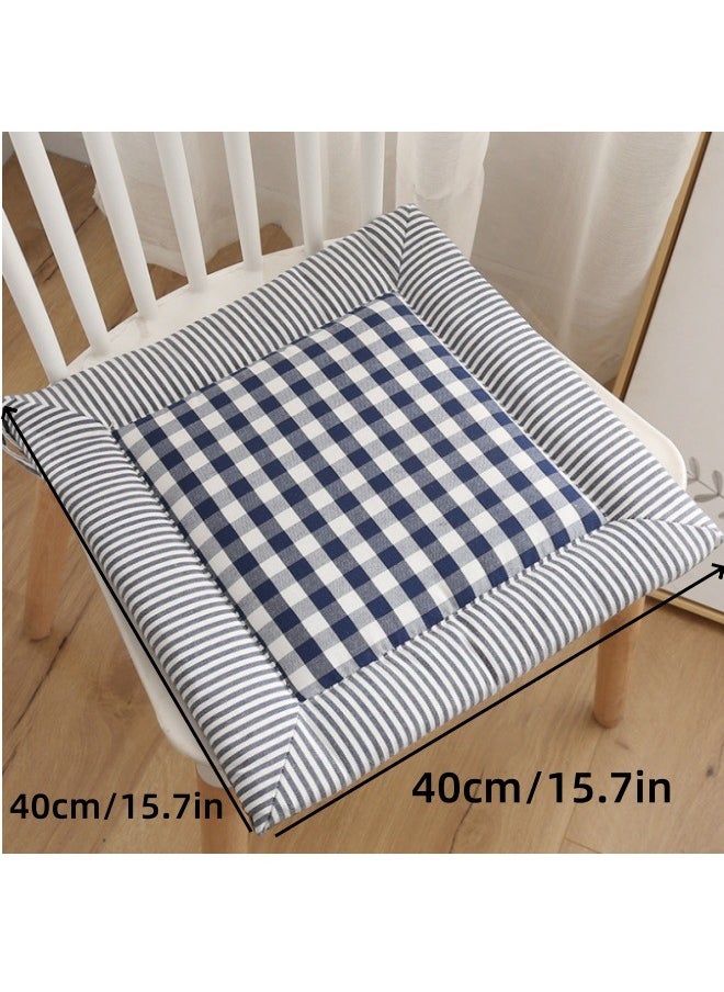 MLADEN - Thicken Square Chair Seat Cushion with Ties Cotton and Linen Padded Chair Seat Pads Backrest Cushion, Non Slip PP Cotton Comfortable Chair Pads Soft Tatami Floor Cushion for Meditation Yoga Living Room Office,40x40cm,1 Pack - Image 1