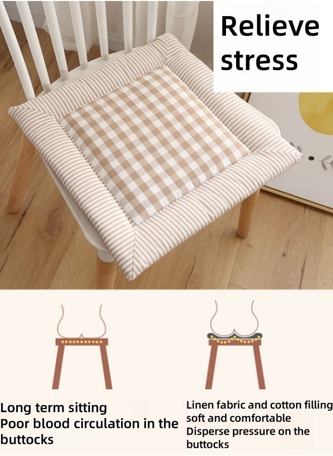 MLADEN - Thicken Square Chair Seat Cushion with Ties Cotton and Linen Padded Chair Seat Pads Backrest Cushion, Non Slip PP Cotton Comfortable Chair Pads Soft Tatami Floor Cushion for Meditation Yoga Living Room Office,40x40cm,1 Pack - Image 1