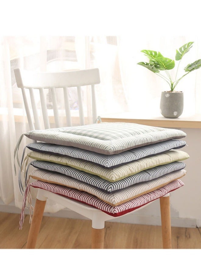 MLADEN - Thicken Square Chair Seat Cushion with Ties Cotton and Linen Padded Chair Seat Pads Backrest Cushion, Non Slip PP Cotton Comfortable Chair Pads Soft Tatami Floor Cushion for Meditation Yoga Living Room Office,40x40cm,1 Pack - Image 1