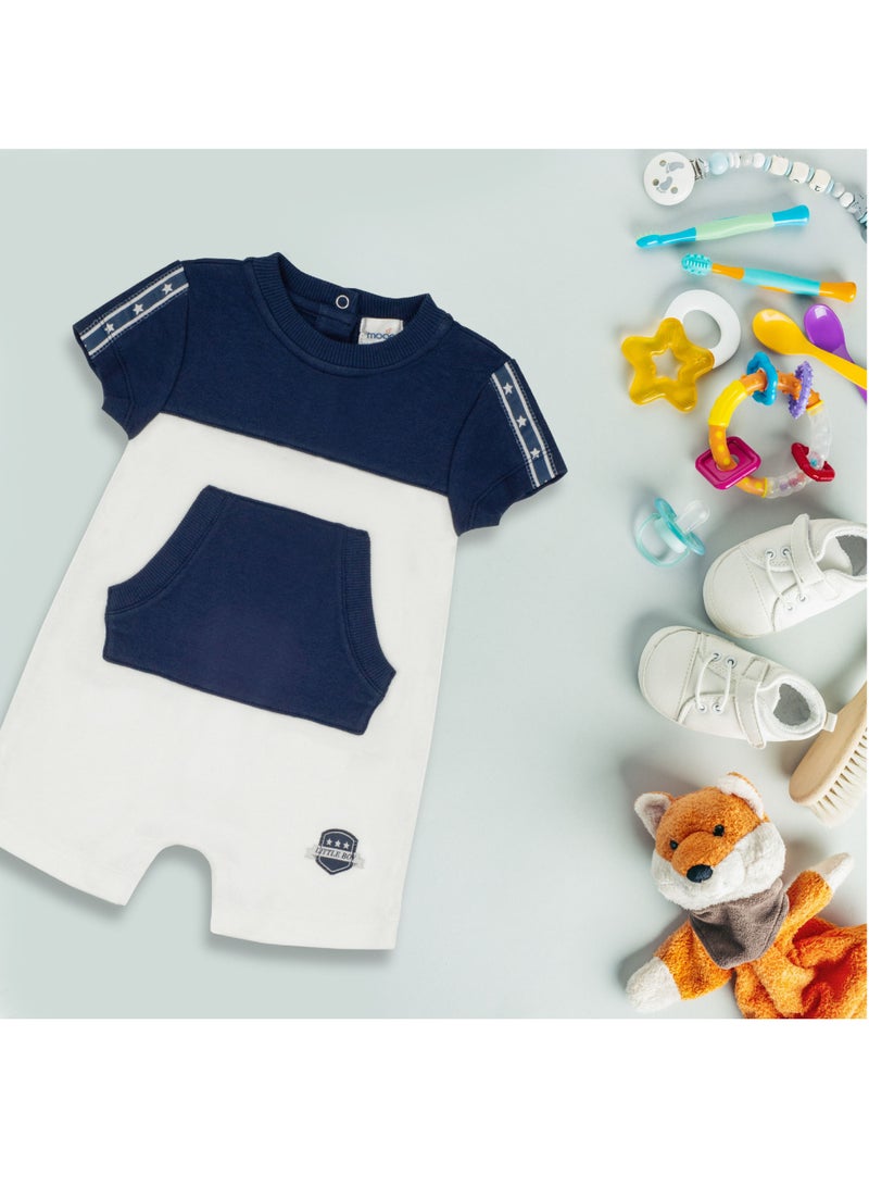 MOON 100% Cotton Short Sleeves Romper6-9M Blue - Navy Sports - Image 5
