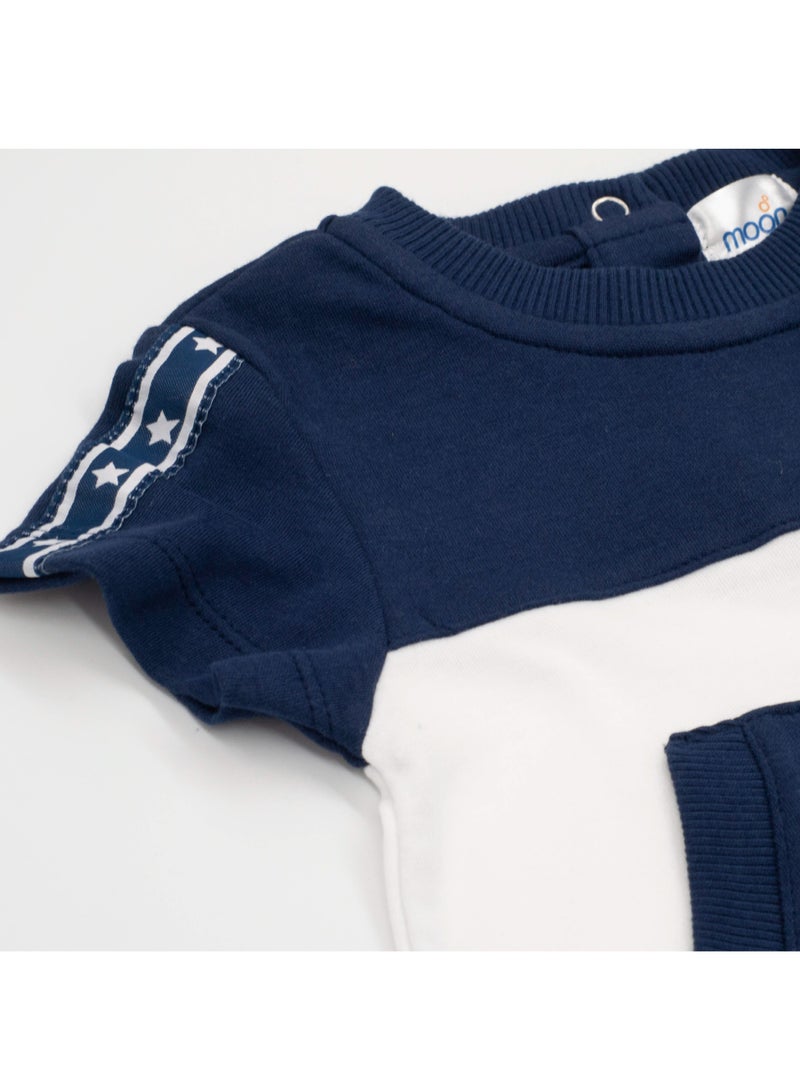 MOON 100% Cotton Short Sleeves Romper6-9M Blue - Navy Sports - Image 4