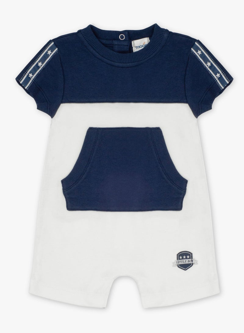 MOON 100% Cotton Short Sleeves Romper6-9M Blue - Navy Sports - Image 1