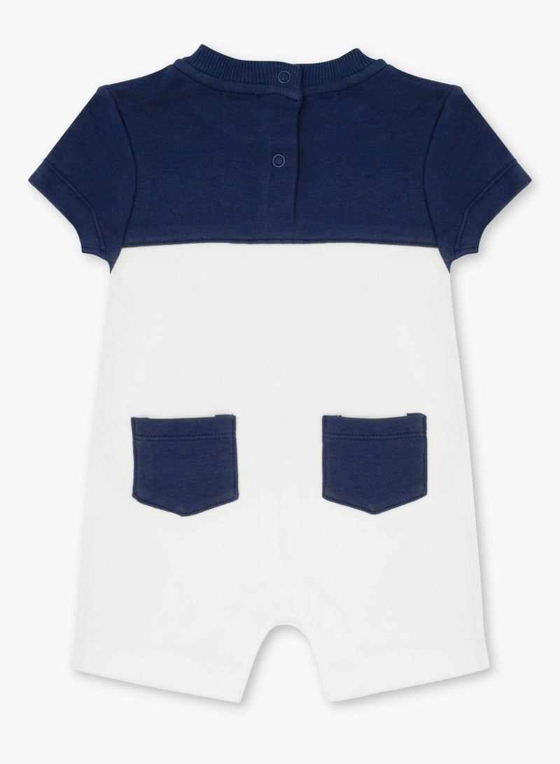 MOON 100% Cotton Short Sleeves Romper6-9M Blue - Navy Sports - Image 2