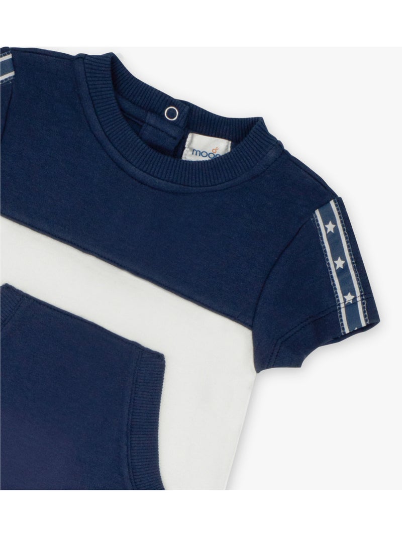 MOON 100% Cotton Short Sleeves Romper6-9M Blue - Navy Sports - Image 3