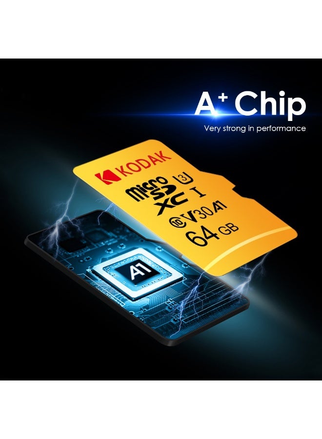 كوداك High-Speed TF Memory Card 64GB For smartphones/cameras/dashcams/surveillance devices/MP3/MP4 Class 10 | U3 | V30 | A1 | 4K Ultra HD | High-Speed Read/Write | Durable & Stable 64 GB - Image 4