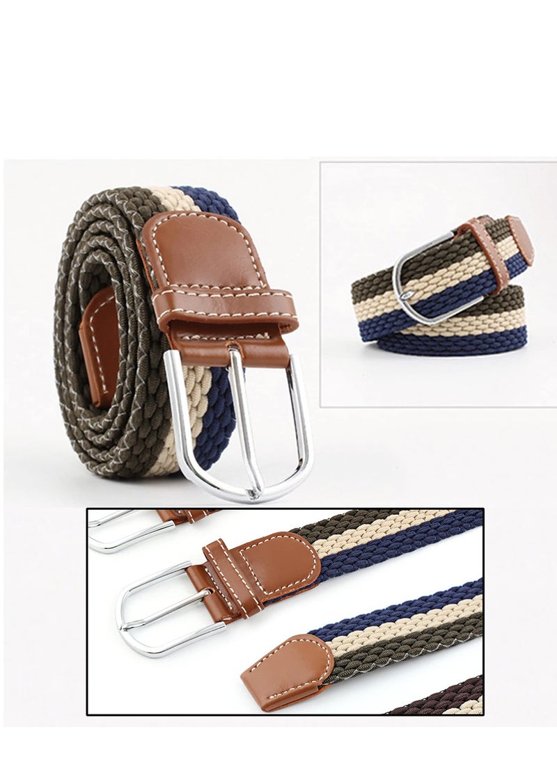 Versatile Braided Stretch Belt for Men and Women, Vintage Woven Fabric Casual Belt for Jeans and Dresses, No Hole Design, Durable Nylon Cord - Image 4
