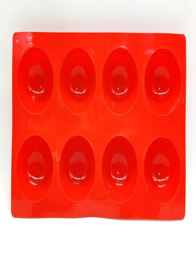 Folca® 1 Pc 8 Cavity Round Silicone Mould for Handmade Soap, Cake, Jelly, Pudding, Chocolate, Dessert etc (8 Cavity Round Mould) - Image 2