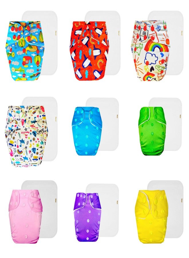 Dumbledo Premium Cloth Diaper with Cotton Insert (Pack of 9) | Soft & Gentle | Breathable | Easy to Clean | Trusted by Moms | 3 Months - 3 Years | Unisex Baby - Image 1