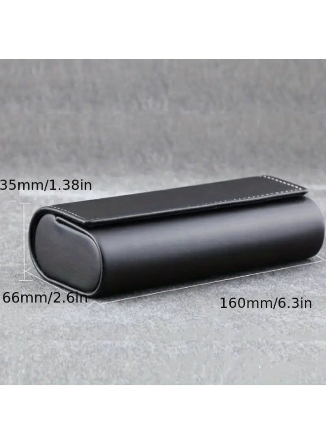 Vintage Minimalist Glasses Case - Black, Super Lightweight Pressure-Resistant