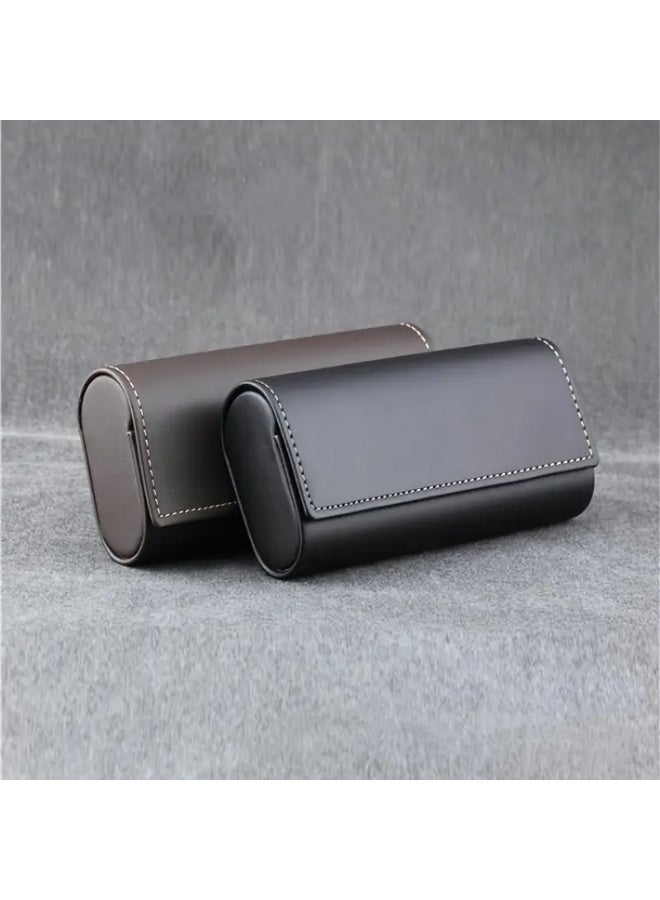 Vintage Minimalist Glasses Case - Black, Super Lightweight Pressure-Resistant