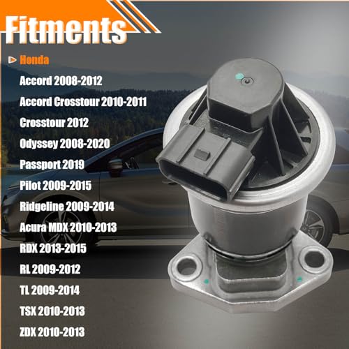 Quivimoro EGR Valve 18011R70A00 Replacement for Honda Accord Crosstour Odyssey Passport Pilot Ridgeline, Fits for Acura MDX RDX RL TL TSX ZDX, EGR Valve Exhaust Gas Recirculation Valves Replace OE #18011R70A00 - Image 2