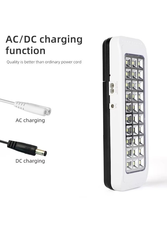 WEIDASI Rechargeable LED Emergency Light 30 SMD High Brightness, AC DC Charging, Dual Mode High Low Switch, Built in Lead Acid Battery, Power Failure Auto On, Wall Hanging Handle Lamp for Home Office Shop Corridor Camping Backup Use Indoor Outdoor Light - Image 3
