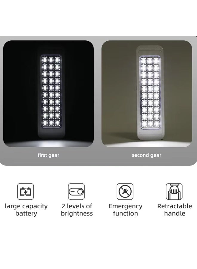 WEIDASI Rechargeable LED Emergency Light 30 SMD High Brightness, AC DC Charging, Dual Mode High Low Switch, Built in Lead Acid Battery, Power Failure Auto On, Wall Hanging Handle Lamp for Home Office Shop Corridor Camping Backup Use Indoor Outdoor Light - Image 5