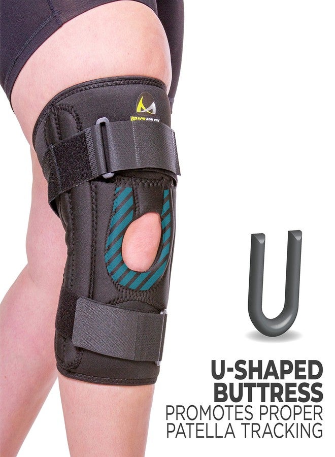 BraceAbility Patella Stabilizing Chondromalacia Knee Brace - Patellofemoral Pain Syndrome U-Shaped Stabilizer Supports Sides of Kneecap for Patellar Tendonitis, Torn Meniscus, Arthritis Support (M) - Image 3
