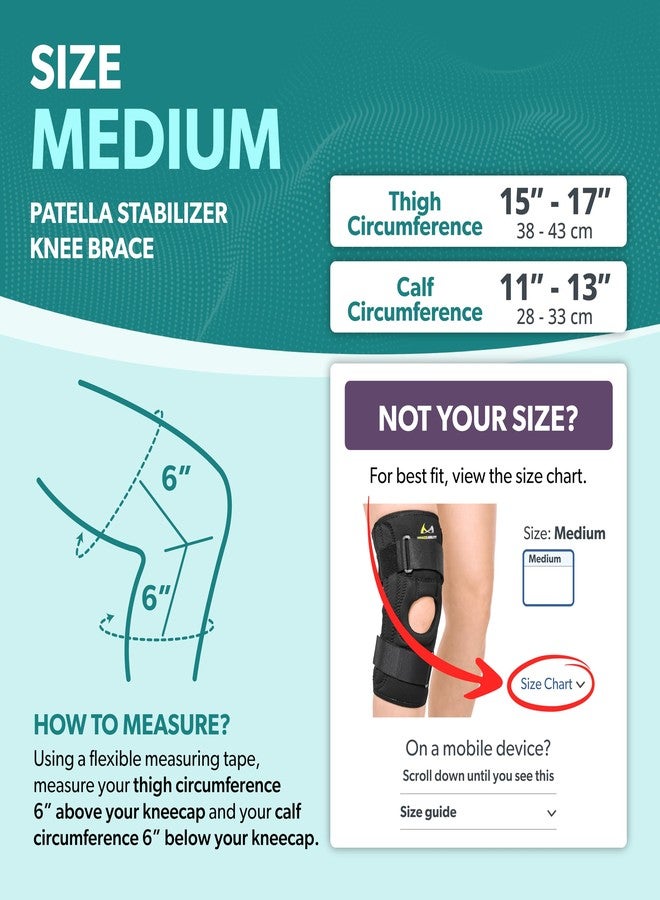 BraceAbility Patella Stabilizing Chondromalacia Knee Brace - Patellofemoral Pain Syndrome U-Shaped Stabilizer Supports Sides of Kneecap for Patellar Tendonitis, Torn Meniscus, Arthritis Support (M) - Image 2