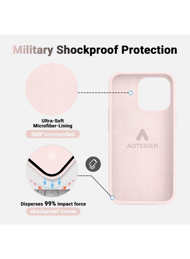 AOTESIER Magnetic for iPhone 13 Pro Max Phone Case, [Compatible with MagSafe][Military Shockproof Protection] Silicone Case with Soft Anti-Scratch Microfiber Lining, 6.7 inch, Chalk Pink - Image 4