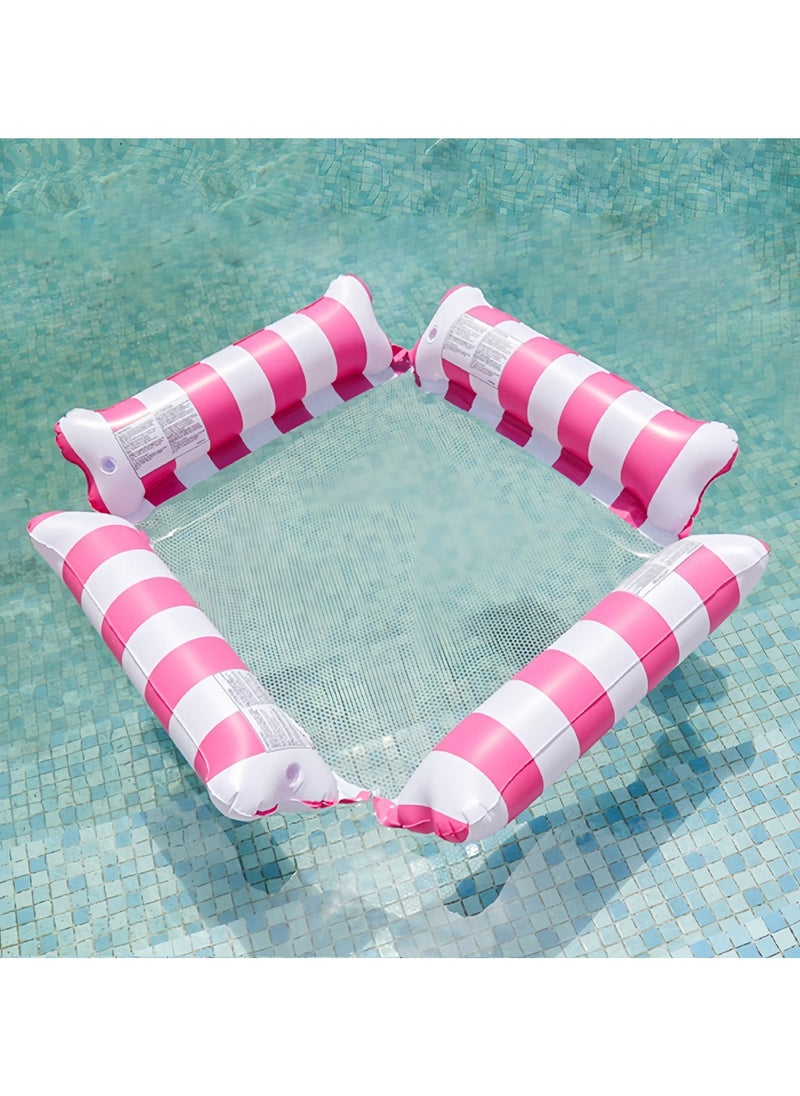 null - 1pc Water Adult Inflatable Hammock, Swimming Float, Simple Water Play Float, Striped PVC Inflatable Float - Image 1