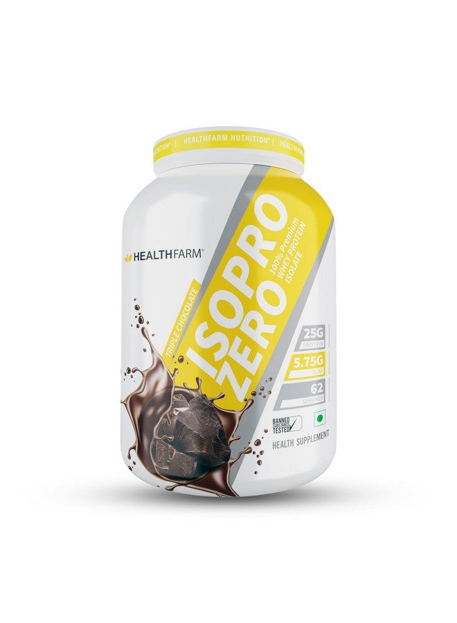 HEALTHFARM Isopro Zero 100% Pure Whey Protein Isolate (Low Carb Protein) (Flavour-Triple Chocolate,2Kg-4.4 Lbs) - Image 2