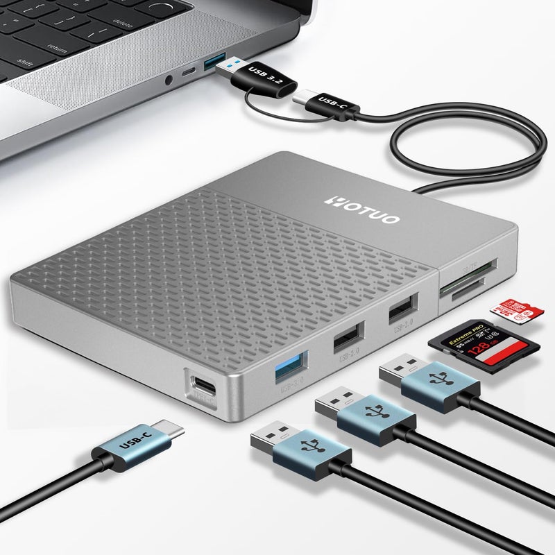YOTUO Docking Station External Hard Drive Storage, USB-C Hub + HDD 7-in-1, USB 3.0, SD/TF Card, HDD for Windows, Mac, Android, TV, Phone, Laptop, Desktop, PC (Silver, 1TB+Docking Station) - Image 1