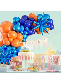 Sowide Orange Blue Balloon Garland Arch Kit,Orange And Royal Blue Balloons With Star Foil Balloons For Birthday Decoration Wedding Baby Shower Engagement Diy De  - Image 5
