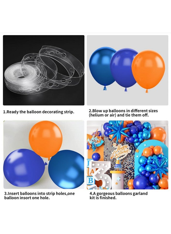 Sowide Orange Blue Balloon Garland Arch Kit,Orange And Royal Blue Balloons With Star Foil Balloons For Birthday Decoration Wedding Baby Shower Engagement Diy De - Image 3