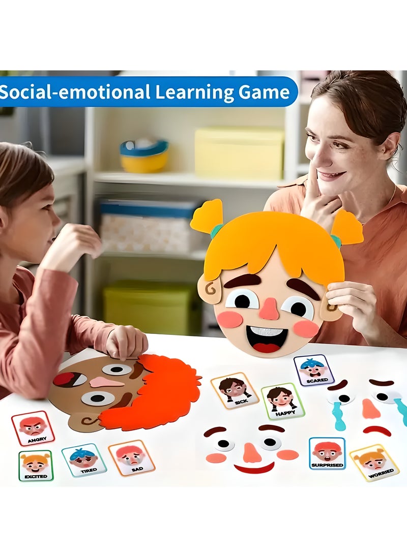 LIXADA Crafting Toys for Kids That Help Them Express Their Feelings Through Puzzle Games, Featuring 9 Emotion Cards for Social And Emotional Learning in Family And Classroom Settings, Gift for Kids Age 3+  - Image 2