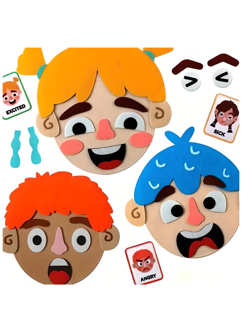 LIXADA Crafting Toys for Kids That Help Them Express Their Feelings Through Puzzle Games, Featuring 9 Emotion Cards for Social And Emotional Learning in Family And Classroom Settings, Gift for Kids Age 3+  - Image 1