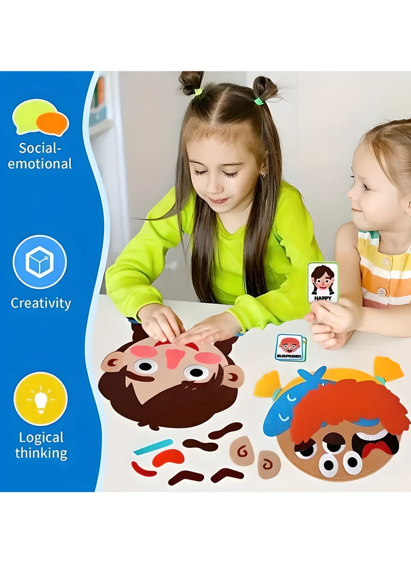 LIXADA Crafting Toys for Kids That Help Them Express Their Feelings Through Puzzle Games, Featuring 9 Emotion Cards for Social And Emotional Learning in Family And Classroom Settings, Gift for Kids Age 3+  - Image 5
