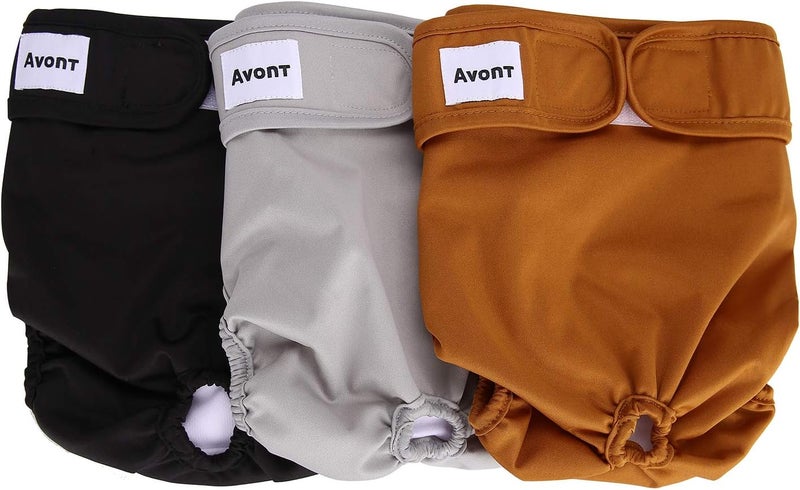 Avont 3 Pack Washable Female Dog Diapers, Premium Reusable Highly Absorbent Doggie Diapers Wraps Durable Dog Diaper Cover - Image 1
