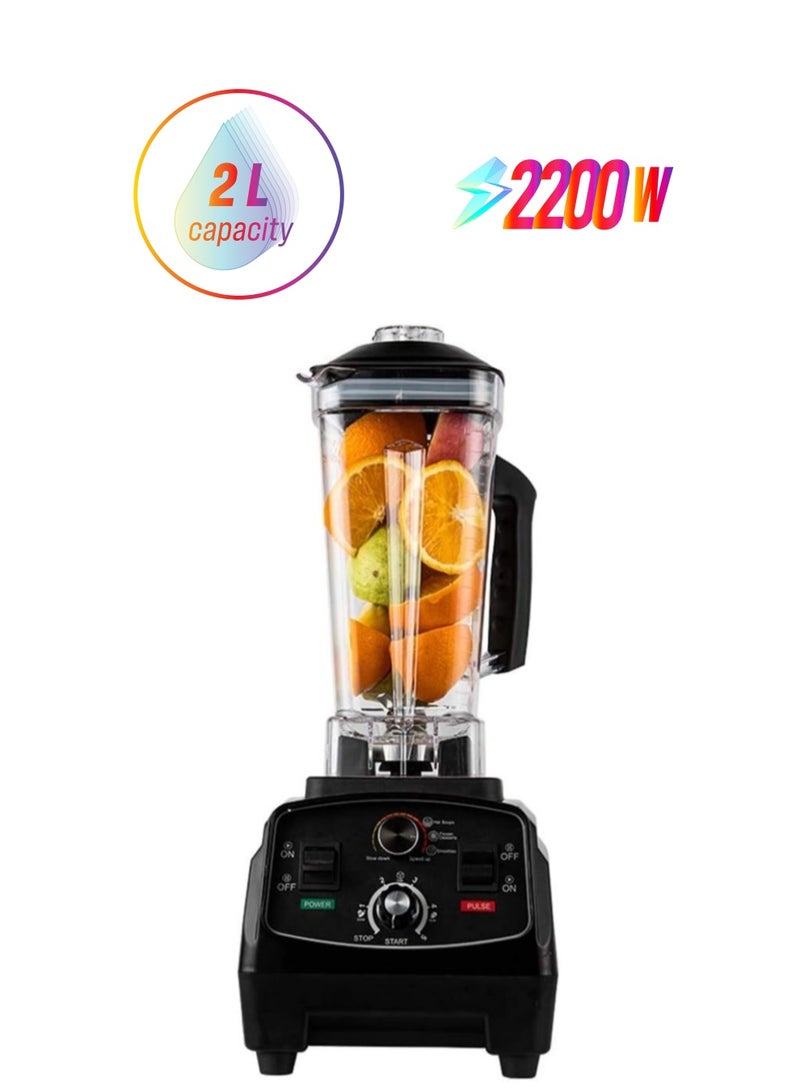 Sashi Professional Countertop Blender, Kitchen Blender Food Mixer 2200W Smoothie Maker 2000Ml Smoothies and Milkshakes, Black - Image 1