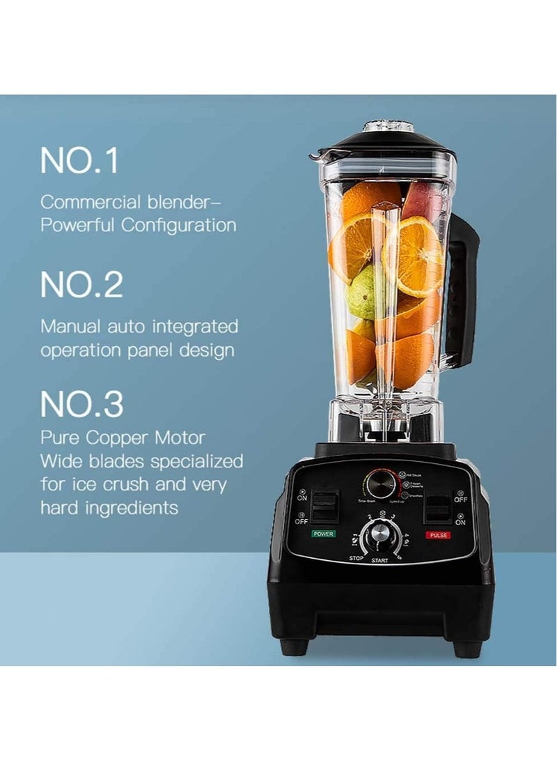 Sashi Professional Countertop Blender, Kitchen Blender Food Mixer 2200W Smoothie Maker 2000Ml Smoothies and Milkshakes, Black - Image 3