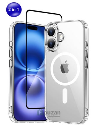 2 in 1 Pack Crystal Clear Flexible Protective Silicone -MagSafe/Wireless Charging Back  Case and Tempered Glass Screen Protector For iPhone 16 Plus - pzsku/ZDA061156E13AF7D79ECEZ/45/_/1734092049/b138f958-1a53-4042-abb0-45a1d6ce8037