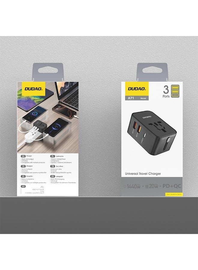 DUDAO A71-B UNIVERSAL TRAVEL CHARGER -BLK - Image 5