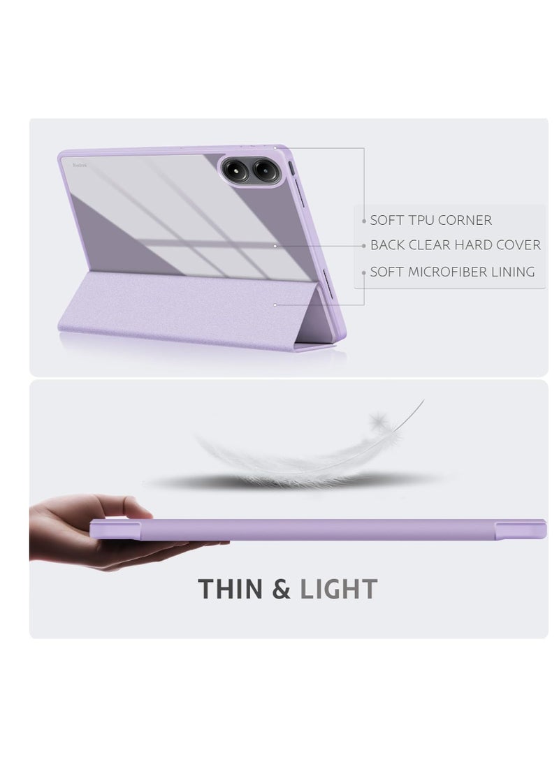 EVO Case for Redmi Pad Pro with Pen Holder 12.1 Inch 2024, [Auto Wake/Sleep] Transparent Back Cover for Tablets Xiaomi Redmi Pad Pro  lavnderl - Image 3