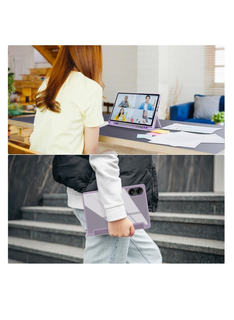 EVO Case for Redmi Pad Pro with Pen Holder 12.1 Inch 2024, [Auto Wake/Sleep] Transparent Back Cover for Tablets Xiaomi Redmi Pad Pro  lavnderl - Image 4